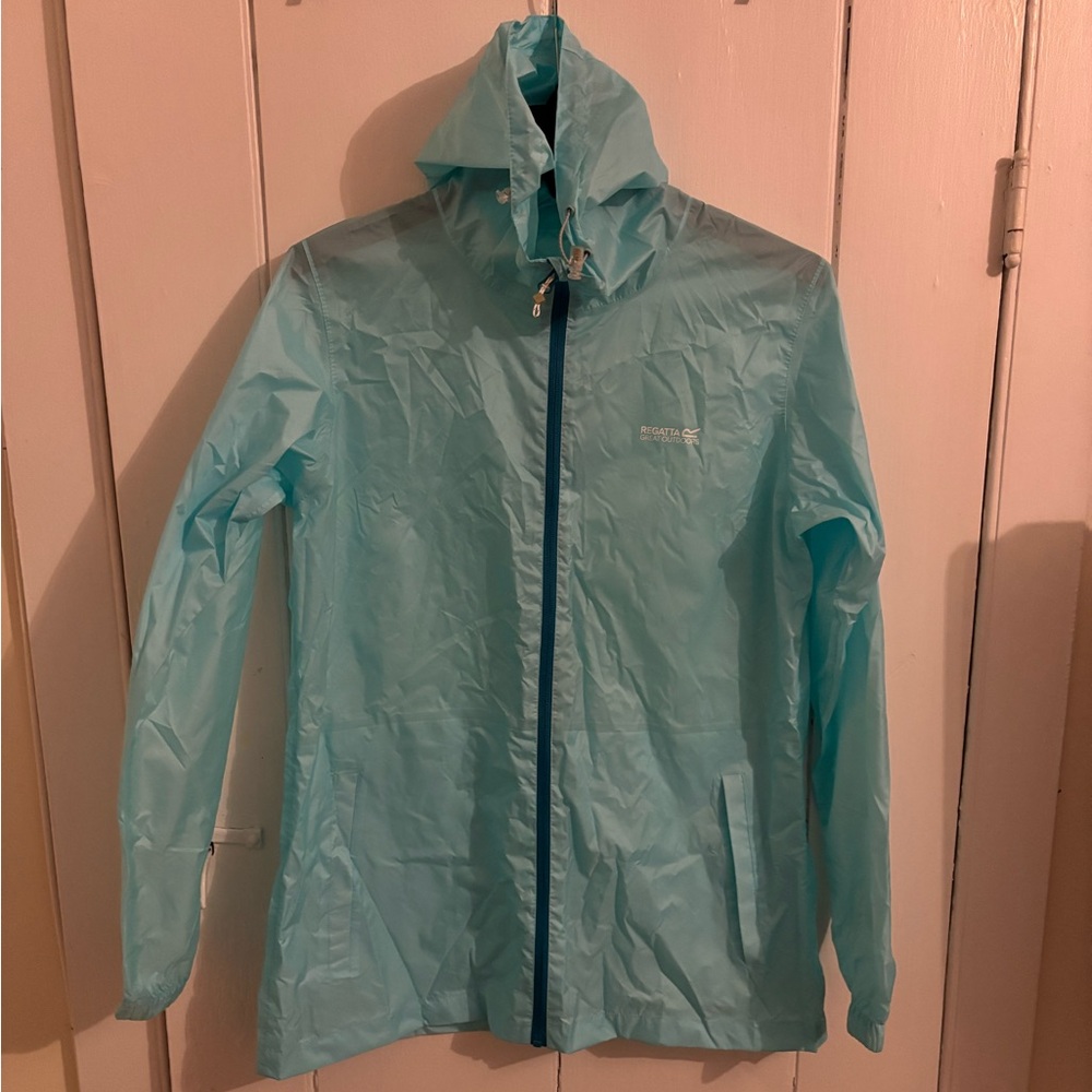 NWOT - Light Aqua Windbreaker Jacket with Hood